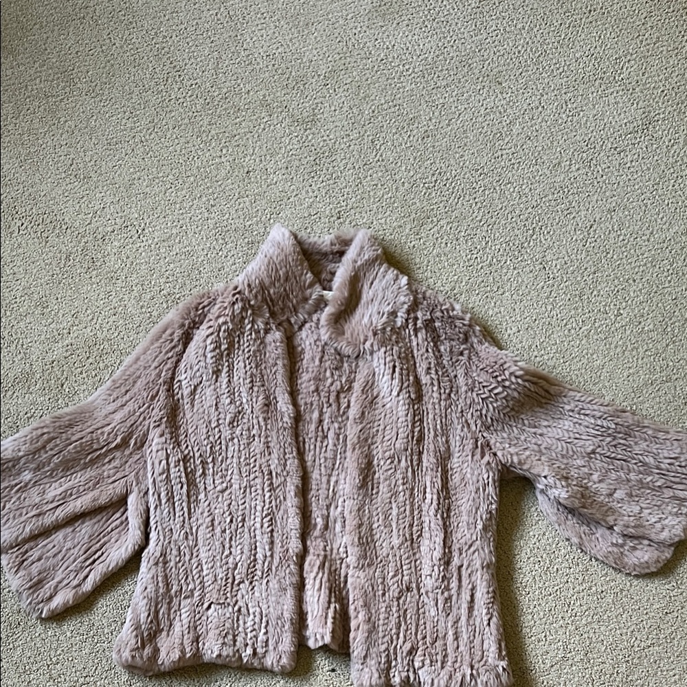 Max Studio rabbit fur Jacket - taupe